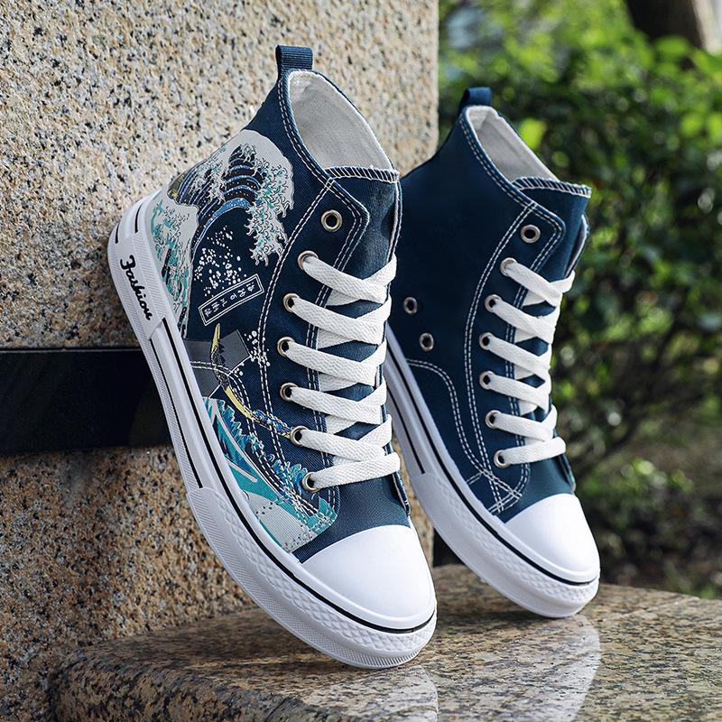 Summer New Men's Canvas Shoes High-top Shoes Men's Casual  Shoes Trendy Versatile Fashion Men's Shoes