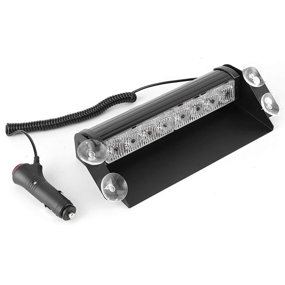 8 LED Strobe Light Suction Cup Mount Safety Light Bar Bright Warning Light for Car Truck Vehicle
