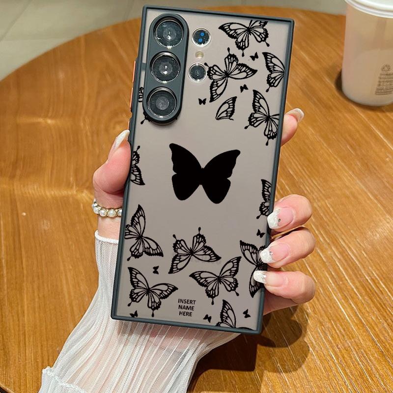 Ultra Slim Frosted Black Case für Samsung S24 S23+ S22 S21FE A51 A71 A13 4G A52 A34 A54 5G Note 20 Soft Edge PC Bumper Cover