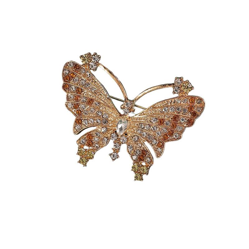 New Fashion Luxury Rhinestone Butterfly Brooches For Women Clothing Coat Jewelry Accessries Gifts