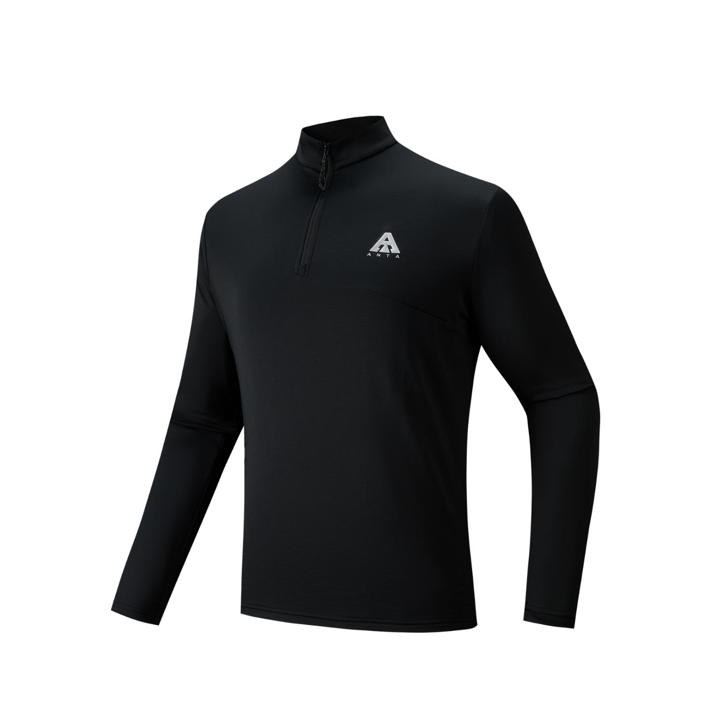 ANTA T Shirts Men s Basic Black 2 Stand Collar 952546403-2 2XL