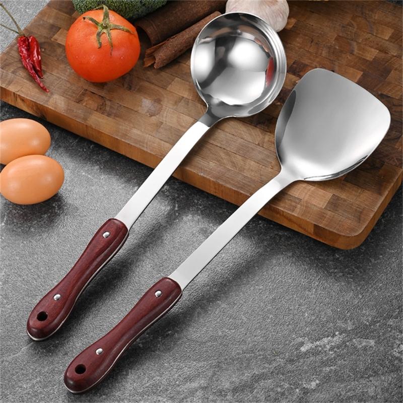 Kitchen Spatula for Sauteing and Flipping Metal Cooking Utensils Universal Cooking Spatula / Ladle
