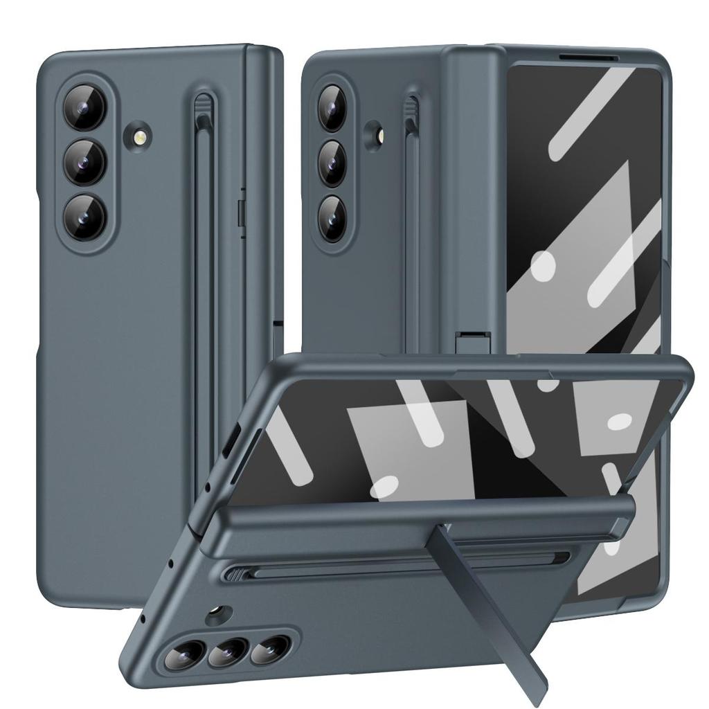 For Samsung Galaxy Z Fold 7 6 5 4 Phone Case ,Hinged Protection Cover Shockproof PC + Screen Tempered Glass Protector Film With Pen Slot & Free Stylus