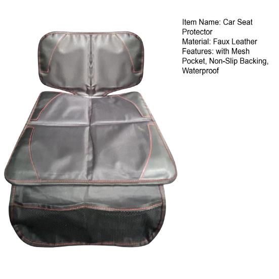 Child Car Seat Protector with Mesh Pocket Non-Slip Backing Waterproof Stain Resistant Thick Padding Baby Car Seat Cover