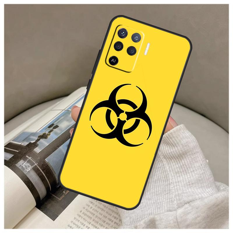 Biohazard Symbol Logo Case For Oppo A74 A94 A54 A18 A38 A58 A78 A98 A80 A60 A40 A96 A76 A16 A15 A17 A57 A77 A5 Pro