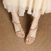 Módní nové letní sandály štípaná kůže dámské boty kulatá špička nízký podpatek sandály pro ženy módní římské sandály boty robustní podpatky