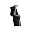 Adidas Striped Zip-Up Hooded Jacket With Long Sleeves Women Outerwear Black HZ5743