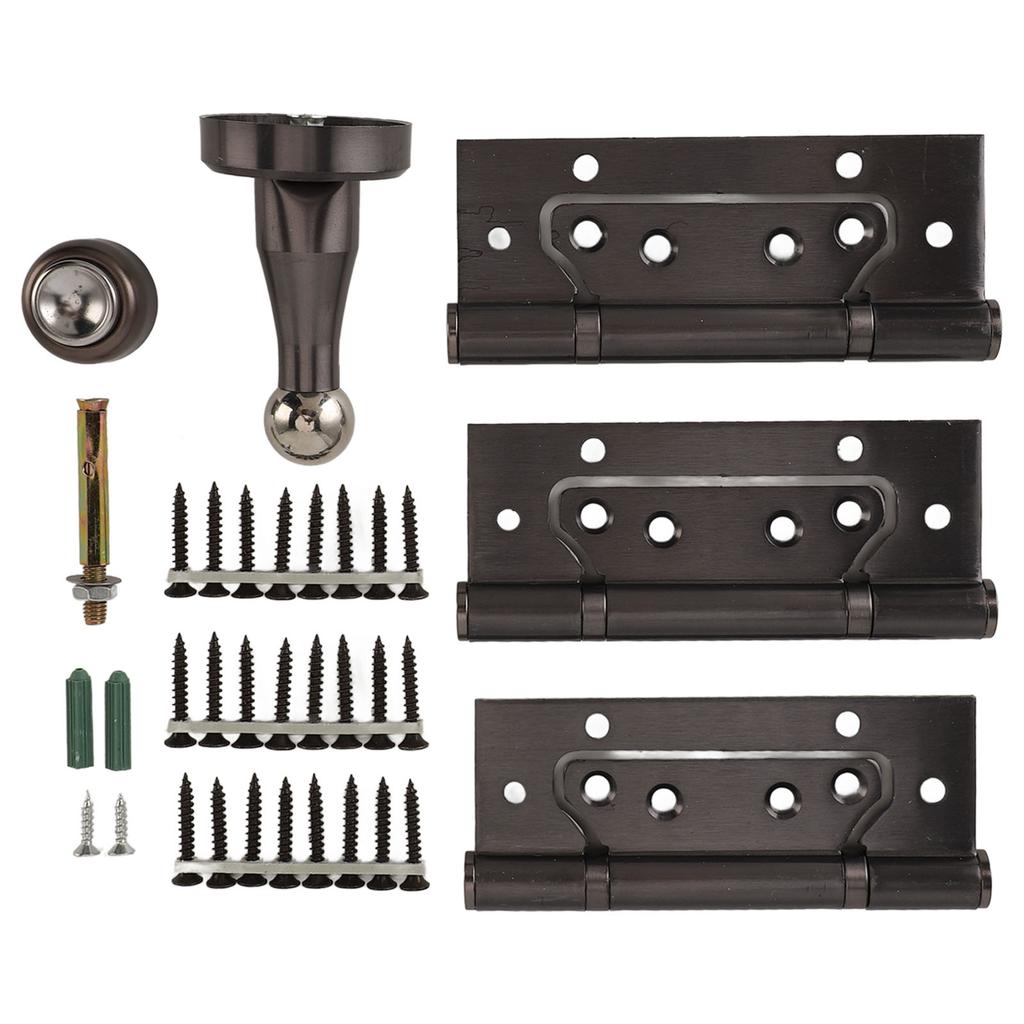 5 Inch Door Hinge Kit with Magnetic Door Stop Metal Quiet Strong Load Bearing Door Hinge for Bedroom