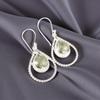 Green Amethyst Gemstone 925 Sterling Silver Jewelry Handmade Drop Earrings 1.70" EE-96-11