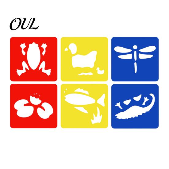 6 Piece Stencil Set Pcs Painting Template Stencils, 5.5x5.9 Inch Washable Reusable DIY Art And Craft Stencils for Wood Paper Fabric, Home Decor