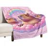 Capybara Hot Spring Throw Blanket Thins Cosplay Anime Anime Moving Blankets
