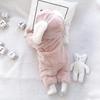 Famuka Winter Rabbit Baby Hooded Romper Fluffy Kigurumi Costume for Baby Shower Boys and Girls 100th Day Celebration Gift Coverall, Jumpsuit,