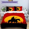 Juego de ropa de cama con estampado Red Dead Redemption de 3 piezas, juego de funda nórdica incluye funda nórdica y fundas de almohada, decoración de dormitorio perfecta para todas las estaciones y regalo