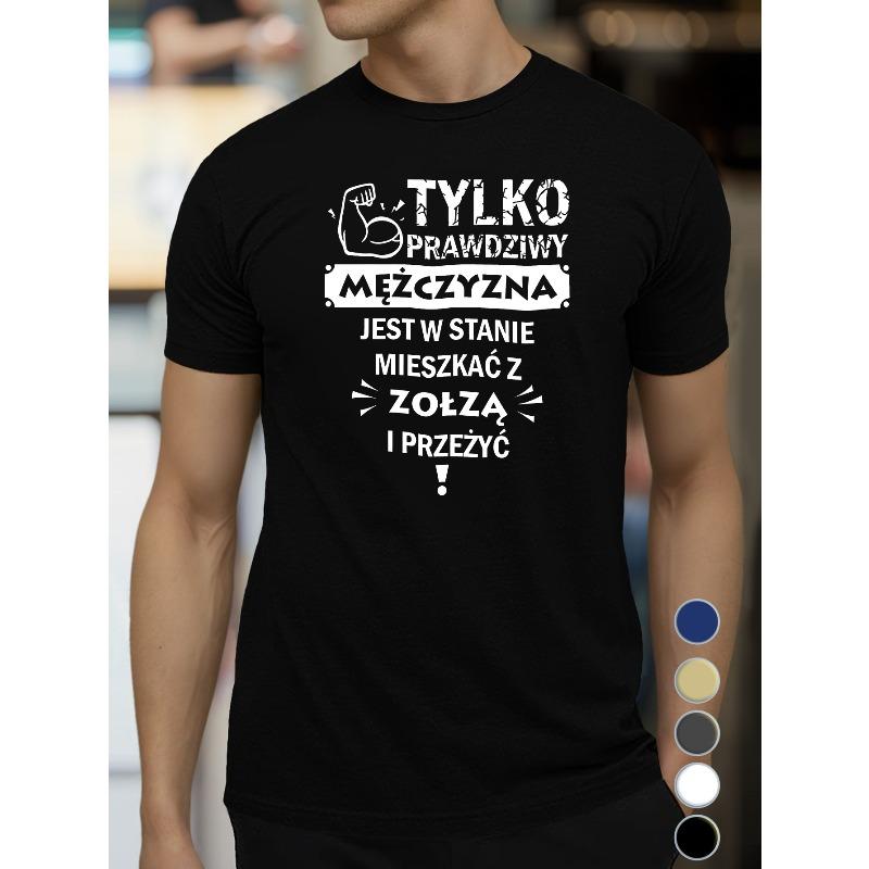 

Европейские размеры Забавная польская мужская футболка с коротким рукавом Летняя футболка Топ S чёрный