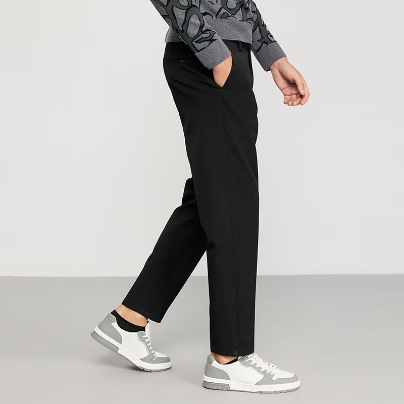 DANCING WOLVES [TR Wrinkle-Resistant] Business Commute Casual Pants, Crisp And Stylish Men's Casual Trousers, 001 Black, Size 28