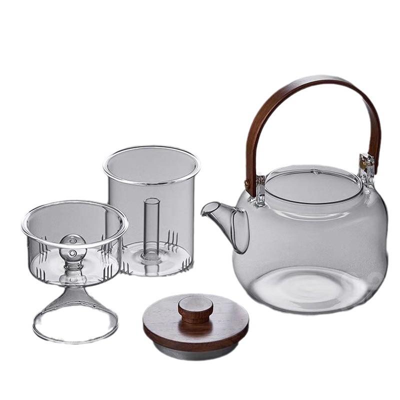 Striped Glass Flower Teapot Household Large Capacity High Borosilicate Glass Teapot Electric Ceramic Stove Heated Teapot