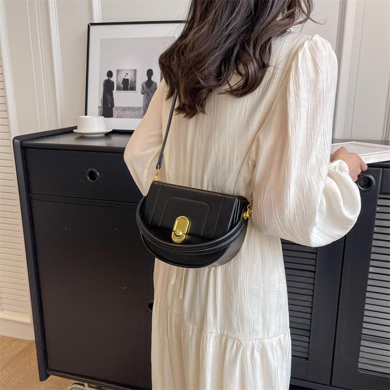 Geantă de mână franceză, simplă, solidă, de calitate superioară, pentru femei, de lux, de înaltă calitate, semicirculară, ambalaj pătrat mic, la modă, genți crossbody populare