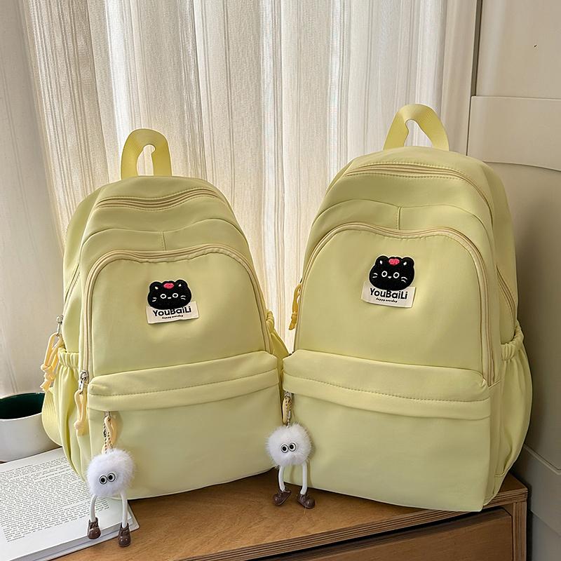 Large Capacity Junior High School Student Schoolbag Black Cat Women's Backpack Class Book Bag