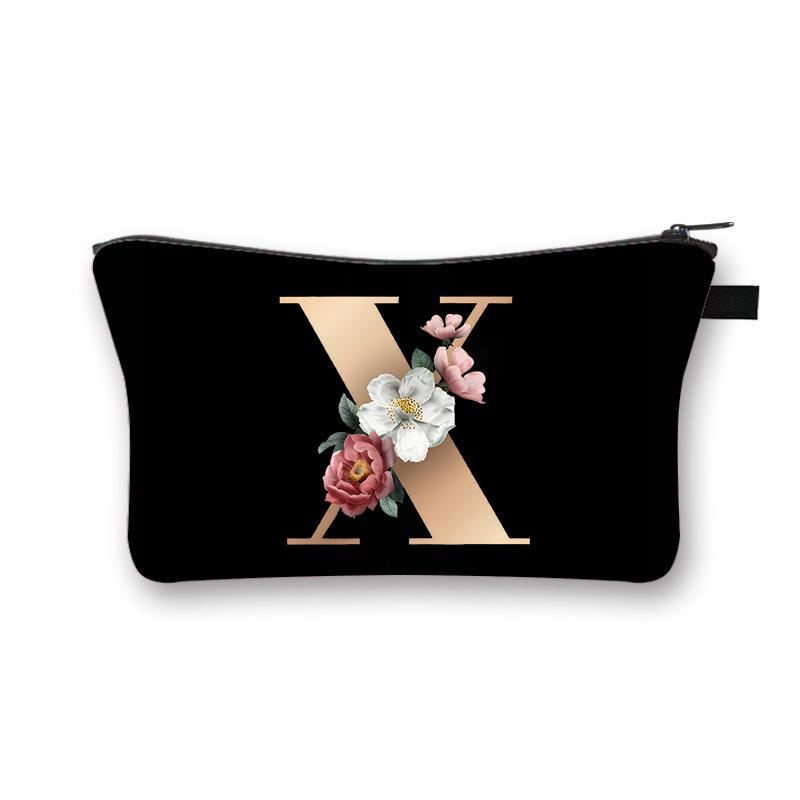 Alphabet Printed Change Bag Multifunctional Travel Storage Bag Elementary School Polyester Stationery Zipper Pencil Bag