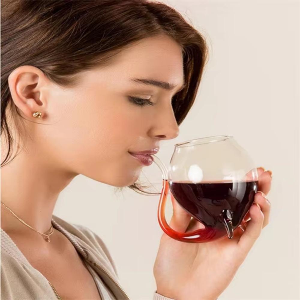 Hot Selling Wine Glass Cup Cocktail Glass Cup with Straw For Drinks Beer Clear Wine Glasses Drinkware Bar Tool Gift