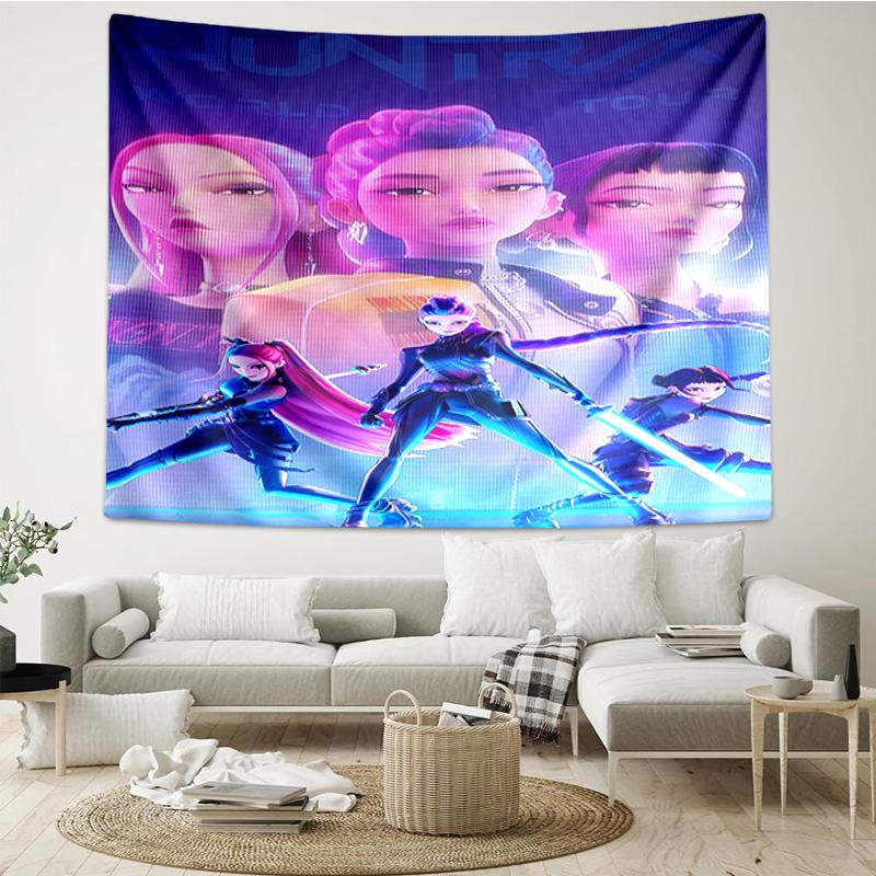 K-pop Heroes In Action Tapestry Room Decoration Wall Hanging for Living Room Bedroom, dormitory, Birthday and Christmas gifts