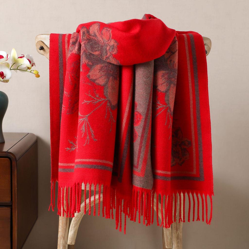 Luxury Core-Spun Yarn Scarf: Imitation Cashmere Warm Snood for European & American Fashion - Autumn/Winter Shawl