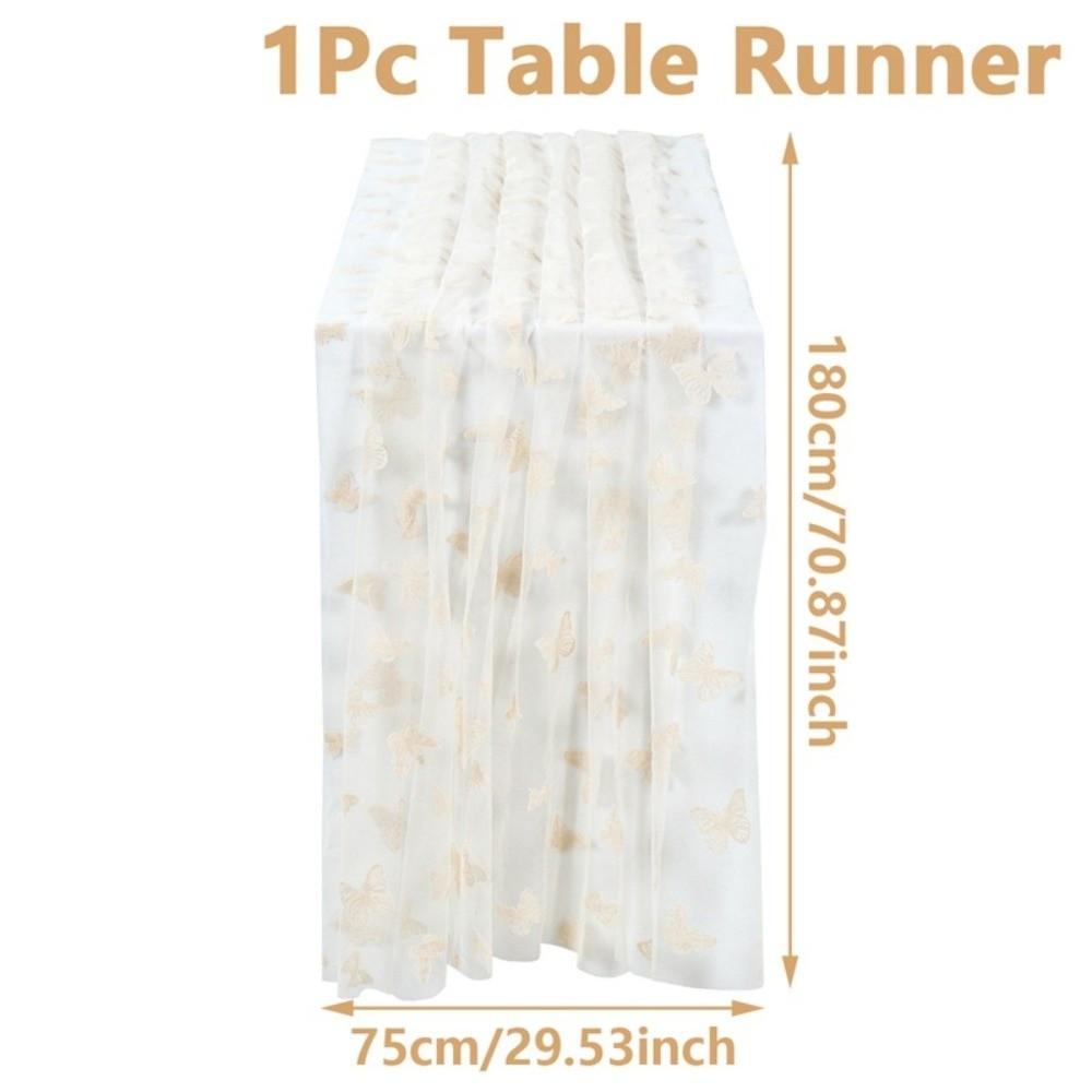 Butterfly Print Butterfly Mesh Table Runner Multi-color Table Decor Gauze Tablecloth Semi-Transparent Wedding Table Runner