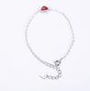 Charm Glaze Red Heart Bracelets Jewelry for Women Vintage 925 Sterling Silver Bracelets for Lady Accessories Female
