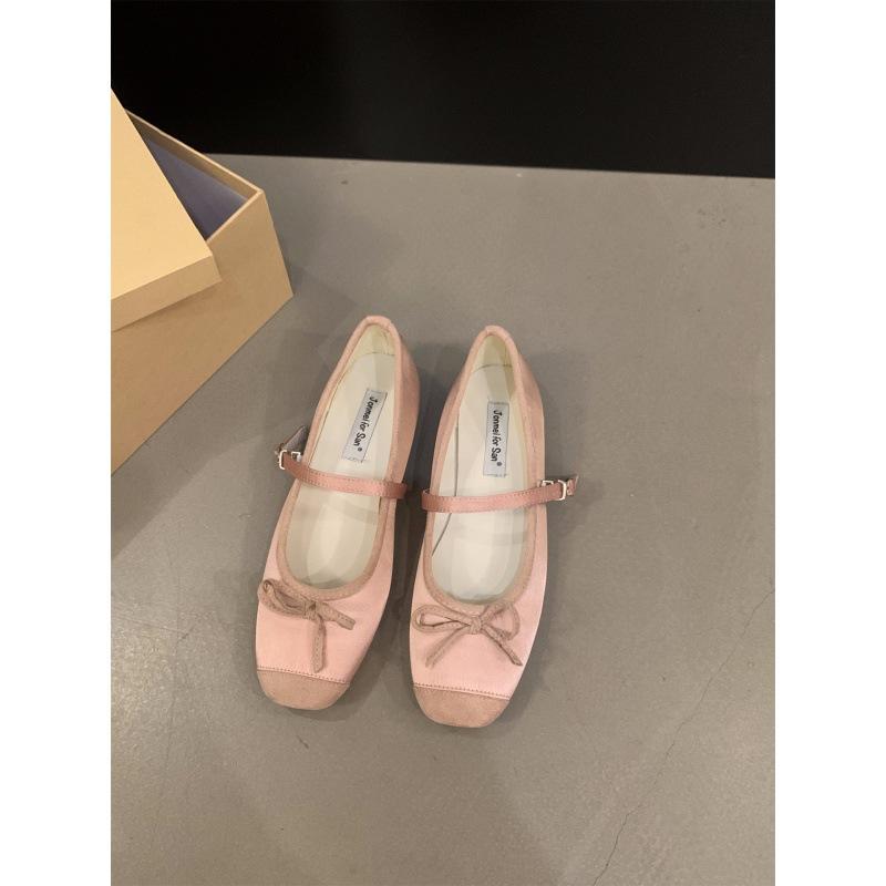 2025 Spring and Autumn New Flat-bottomed French Small Fragrant Mary Jane Single Shoes Women's Shoes Square Head Ballet Shoes