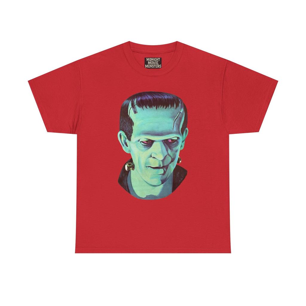 Vintage Frankenstein Monster Halloween Die-Cut T-Shirt Unisex Heavy Cotton Shirt