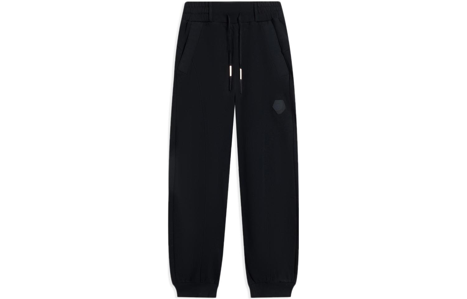 Li Ning Knitted Sweatpants Men s Black Moderate Cuffed Pants AKLSC17-1 XS