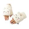 Gloves women's autumn and winter cute riding Korean version of trendy cartoon velvet thickened student male writing flip gloves keep warm