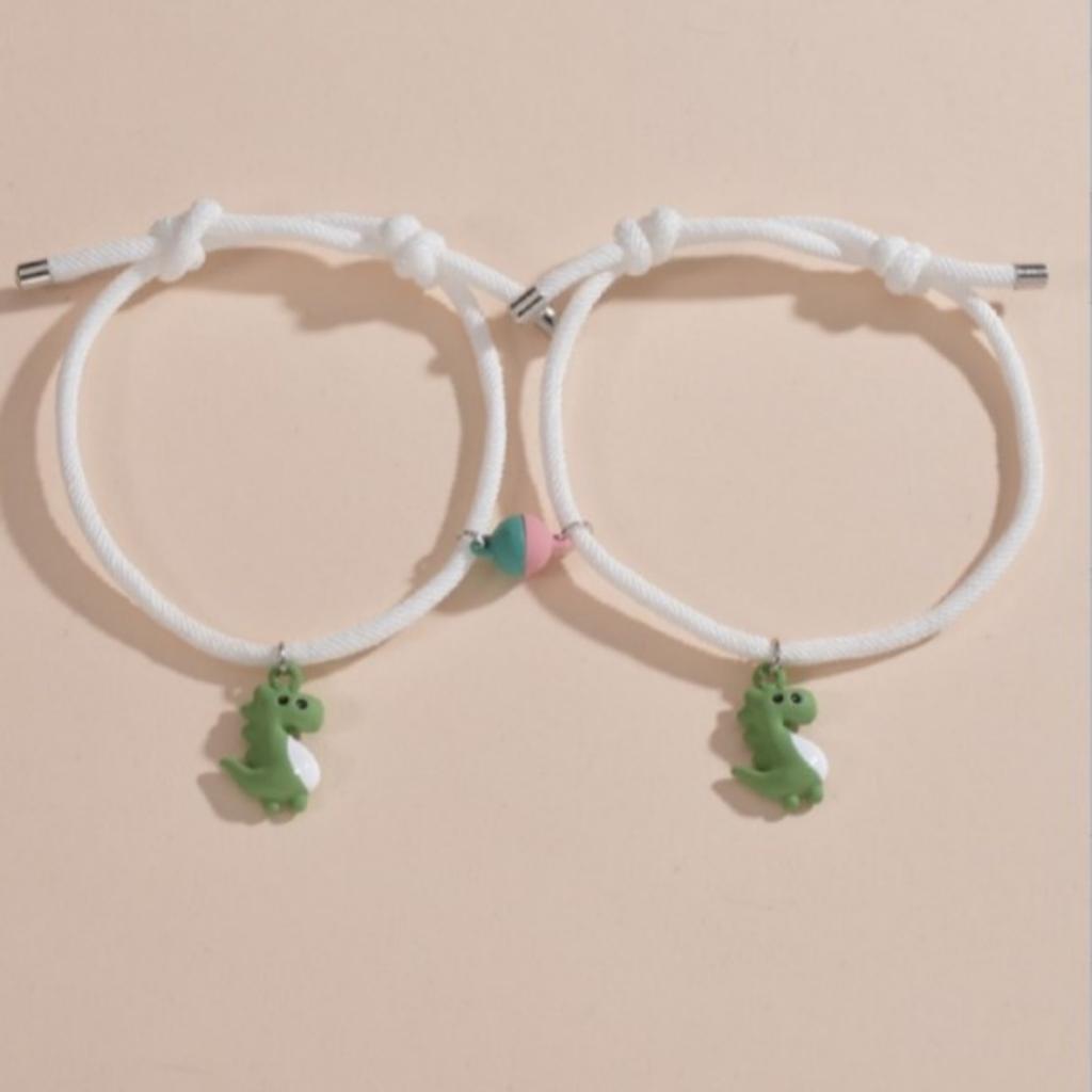Creative Design Fashion Couple Love Splice Dinosaur Pendant Bracelet Men's and Women's Jewelry Gift Accessories