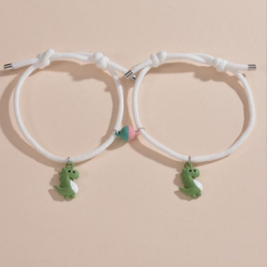 

Creative Design Fashion Couple Love Splice Dinosaur Pendant Bracelet Men s and Women s Jewelry Gift Accessories