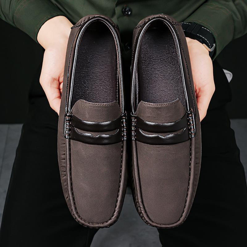 Spring teen British solid color simple Doudou shoes Korean version trendy foot cover fashion large size one pedal casual shoes