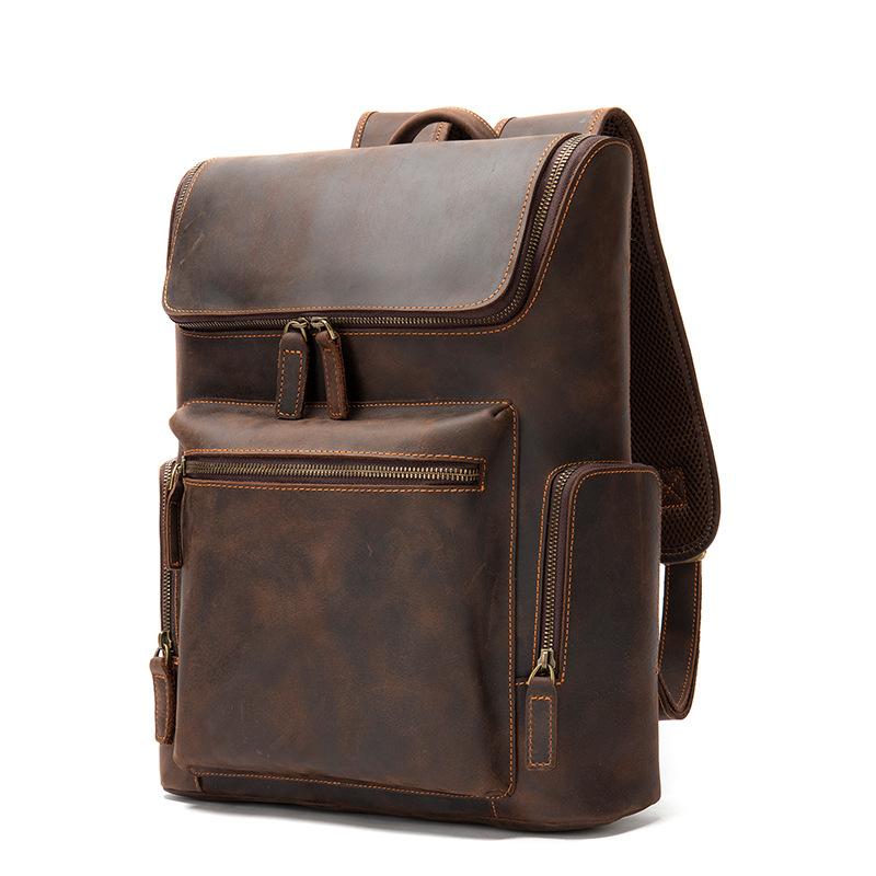 Men's Backpack Genuine Leather Travel Bag Laptop Bag Daypack luxury Designer Leather Backpack Vintage Fashion Bagpack Bag