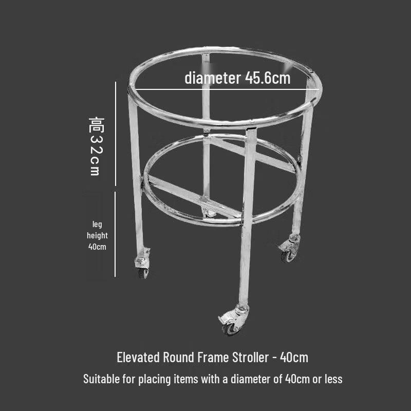 Imported 40cm Tall Stainless Steel Stockpot with Wheels