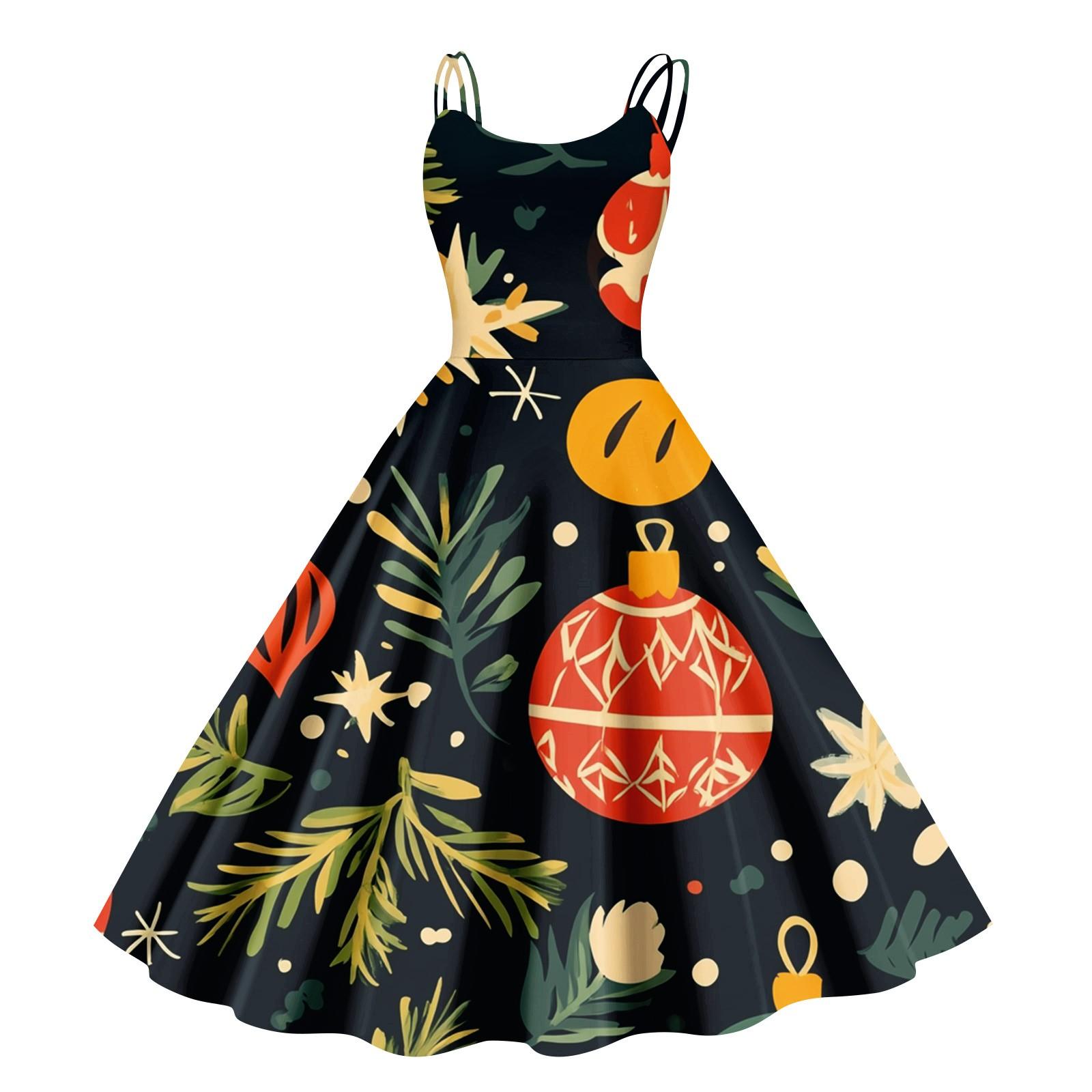 

Женские рождественские подарки, напечатанная шапка Санты, сексуальное платье с открытыми плечами в стиле панк-винтаж XXL