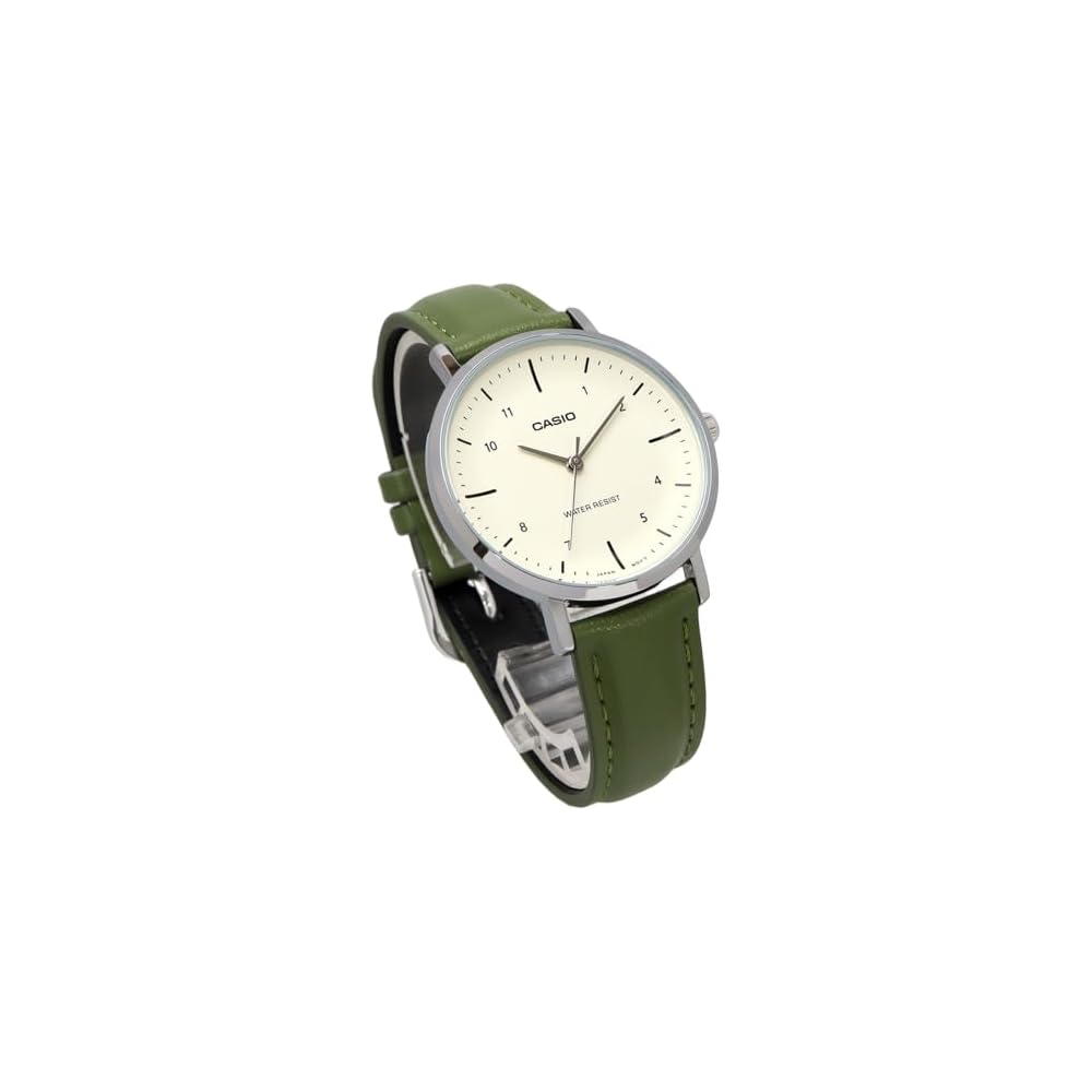 Casio LTP-VT03L-3B Analog Quartz Women's Watch Cream Green Leather Band Imported Model