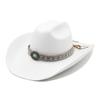Wool Hat Western Cowboy Top Hat Men'S And Women'S Couple Hat 9.5Cm Big Brim Crimped Felt Hat