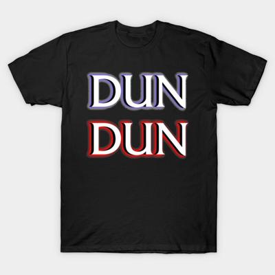Asian Size Men Black Print T-shirt Dun Dun No-Cut Print Cotton Tshirt