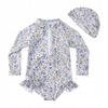 Children' Swimsuit Girls Flowers Long Sleeve 110/116 4-5 Years
