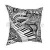 Classical Music Pillow Case Printed Home Soft DIY Pillow Cover Classical Music Classic Classical Song Piece Notation Piano