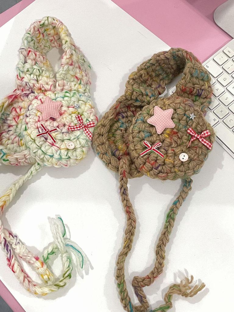 CornerParty Handmade Wool Earmuffs: Warm, Versatile, and Cute with Unique Colored Balls.