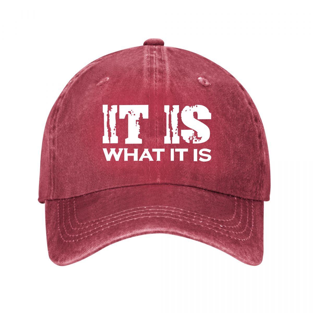 It Is What It Is Vintage Baseball Cap New Vintage Washed Cotton Baseball Cap Parent Kids Sun Hats Adjustable
