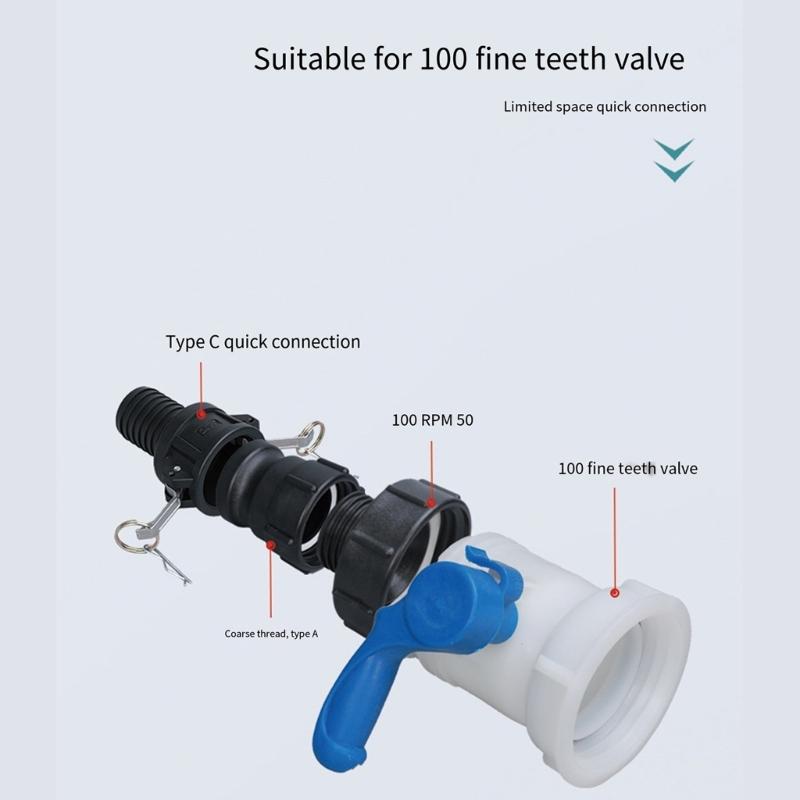 IBC Fuels Tank Adapter Connector Cams lock Hose Fittings Cams Lock Adapter Replacement Tank Drain Adapter Enduring