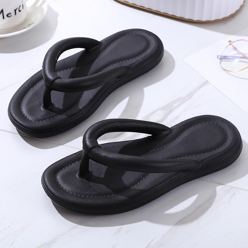 Women Spring Solid Color Soft Slope Outdoor Flip Flops Home Slippers Summer Casual Thick Flat Bottom Anti Slip Beach Sandals Shoes 36-41