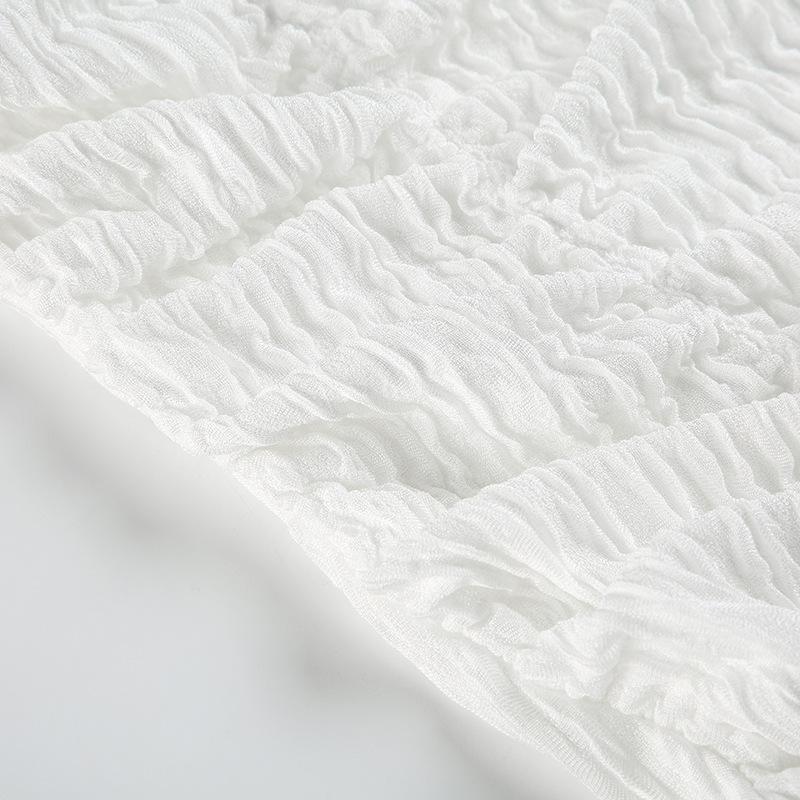 Women's Pure Desire To Pull A Pleated Waist One-line Shoulder Dress Sexy Sweet Spicy Waist Slimming Long Sleeve Low Waist Short Dress