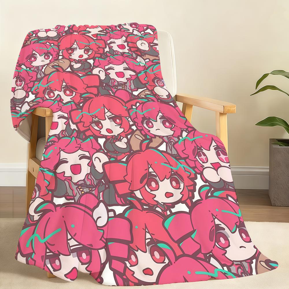 Virtual Idol Singer Anime K Kasane T Teto Blanket Soft Throw Blanket for Home Bedroom Bed Sofa Picnic Travel Office Blanket Gift