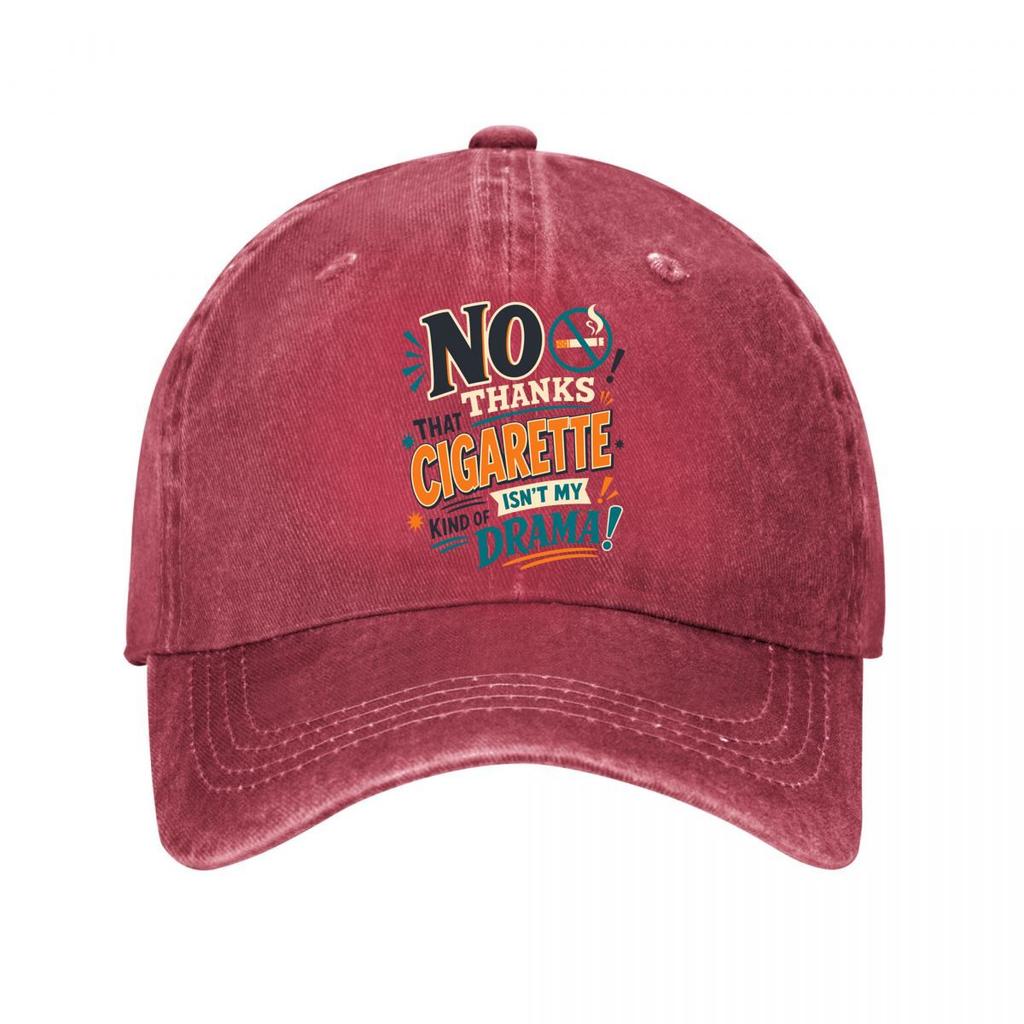 Humorous Anti Cigarette Quote Typogr New Vintage Washed Cotton Baseball Cap Sun Hats